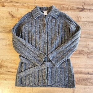 J. Crew Chunky Knit Wool Blend Cardigan Sweater Button Up Women’s Sz S Belt